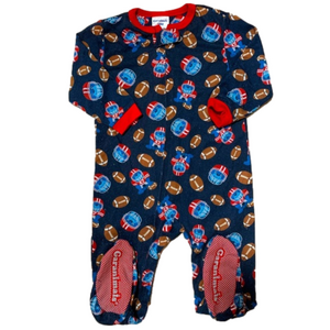 Garanimals Blue Red Dog Football Onesie Pajama Size 18mos